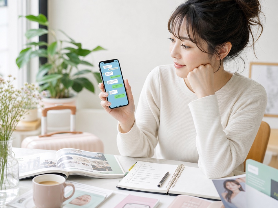 スマホで美容クリニックの口コミを確認する人
